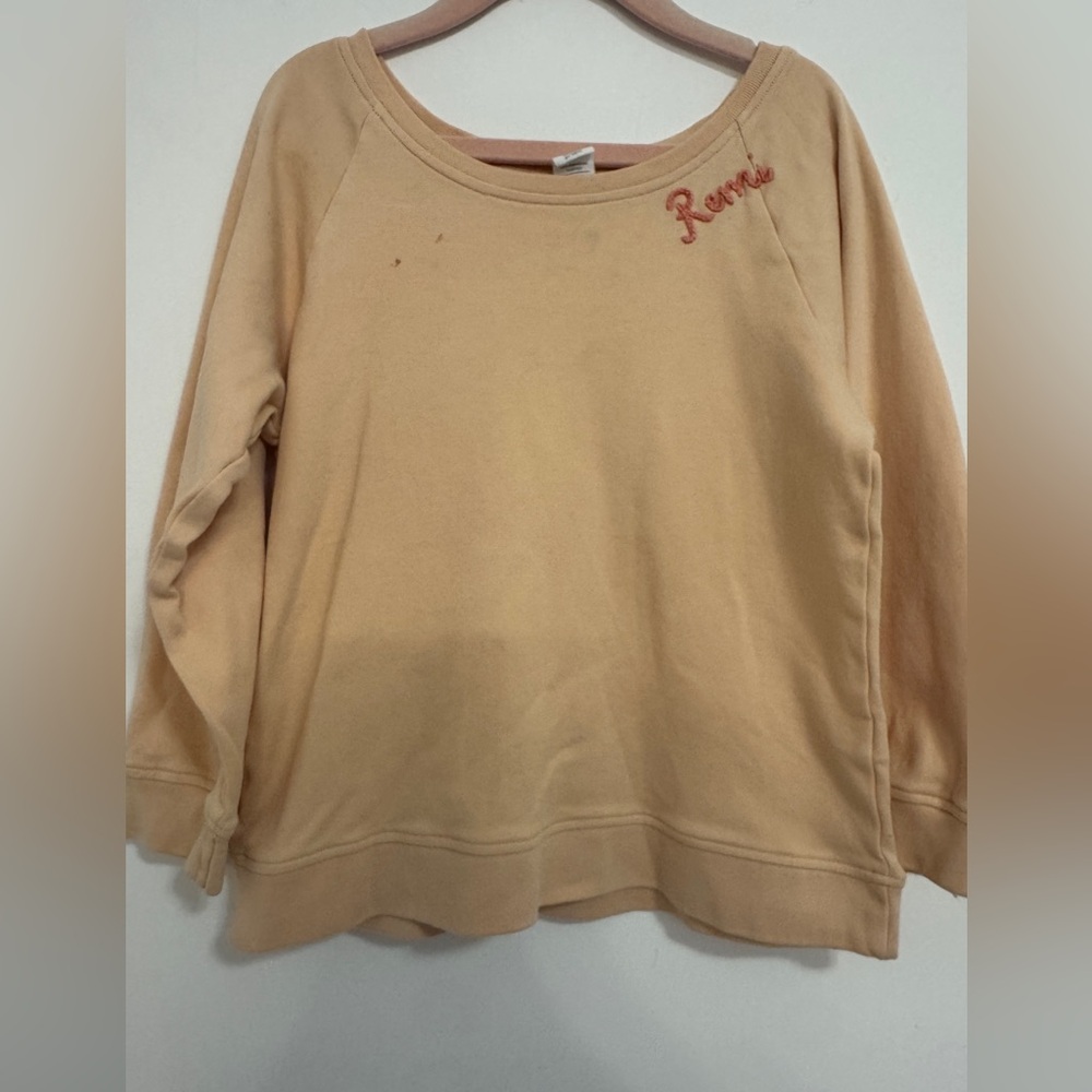 Orange Sweatshirt with pink  Embroidery Remi